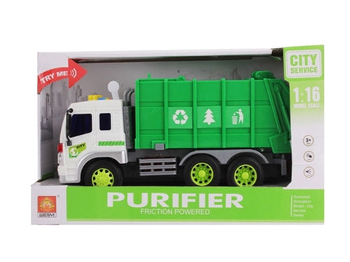 CAMION DEI RIFIUTI LUCI SUONI 28CM VERDE
