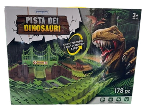PISTA DINOSAURI FLESSIBILE VEICOLO E PONTE
