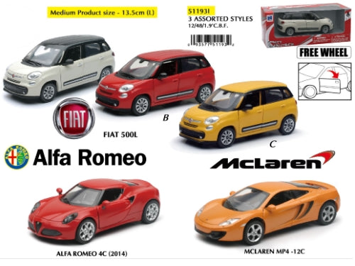 1:32 EUROPEAN 4 ASS CARS