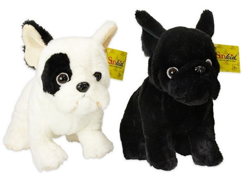 PLUSH BULLDOG BIANCO E NERO 30CM