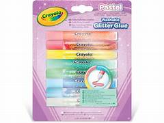 8 COLLE GLITTER LAVABILI COLORI PASTELLO